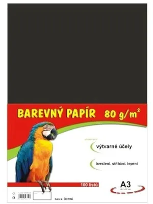 Zdjęcie produktu dla Papír A3, 80 g, černý, 100 listů