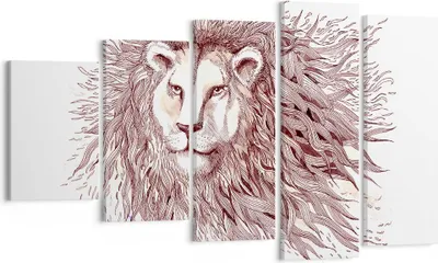 Produktbild von Bild auf Leinwand - Leinwandbild - Löwe König Tierwelt Pelz - 100x60cm - Wand Bild - Wanddeko - Leinwanddruck - Bilder - Kunstdruck - Wanddekoration - Leinwand bilder - Wandkunst - EG100x60-3025
