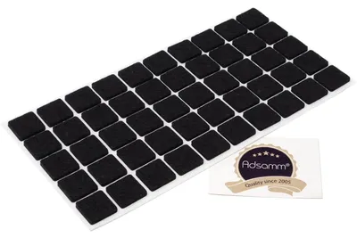 Productafbeelding van Viltglijders zelfklevend - 50 stuks - 20 x 20 mm - Vierkant - Zwart - 3,5 mm dik