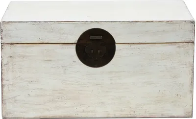 Produktbild von Fine Asianliving Chinesische Aufbewahrungskiste Orientalische Möbel Truhe Holztruhe Dekotisch Truhenbank Massiv Holz Groß Deckel Couchtisch Tischtruhe Sitztruhe Truhe Antik 91 x 41 x 48cm