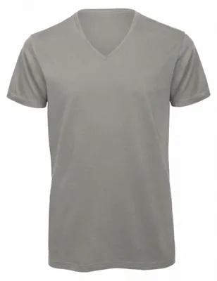 Produktbild von B&C - "Inspire" T-Shirt V-Ausschnitt für Herren FK3095 (L) (Hellgrau)