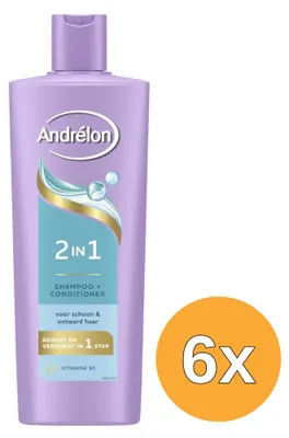 Productafbeelding van 6x Andrelon Shampoo & Conditioner – 2 in 1 400 ml