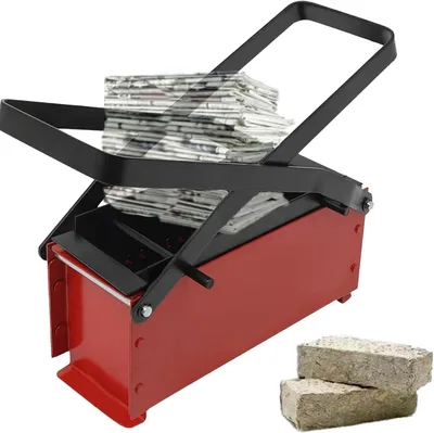 Productafbeelding van Papier Brikettenpers - Brikettenmaker Krant - Brandstof Maken - Snel Drogen Ontwerp - 32 x 13 x 14 cm - Zwart