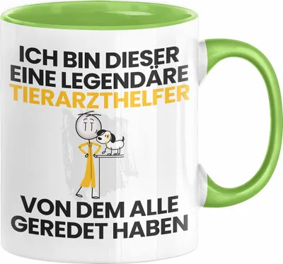 Produktbild von Tierarzthelfer Geschenk Tasse Lustige Geschenkidee Geburtstag für Tierarzthelfer Ich Bin Dieser Legendäre Tierarzthelfer Von Dem Alle Geredet Haben Kaffee-Becher (Grün)