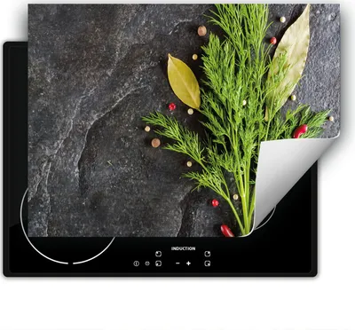Produktbild von DarHaus Herdabdeckplatte 80x52 cm Anti Rutsch Matte Aufrollbar, schiefer - Gewürze