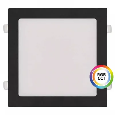 Obrázek produktu pro T-LED Černý vestavný LED panel hranatý 300 x 300mm 36W 24V RGB+CCT 102345