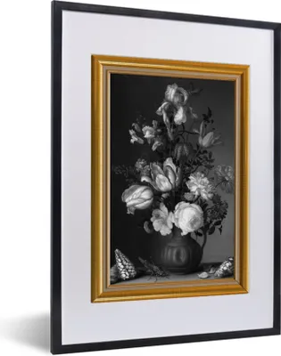 Produktbild von MuchoWow® Gerahmtes Poster Alte Meister - Kunst - Liste - Gold 30x40 cm - Poster mit Schwarzem Bilderrahmen Wandposter Rahmen Foto Bilder - Wandposter Schlafzimmer