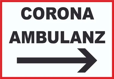 Produktbild von Corona Ambulanz Pfeil rechts Schild A2 Rückseite selbstklebend