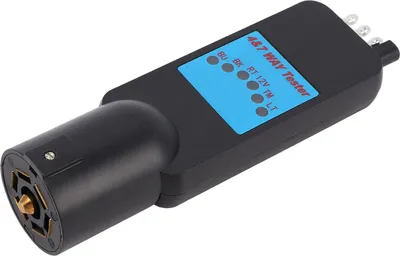 Produktbild von 2-in-1-Anhängersteckertester 7-poliger Flachstecker und 4-poliger Flachstecker-Anhängersteckertester mit 6 LED-Anzeigen für Bremslichter, Blinker und Rückfahrscheinwerfer