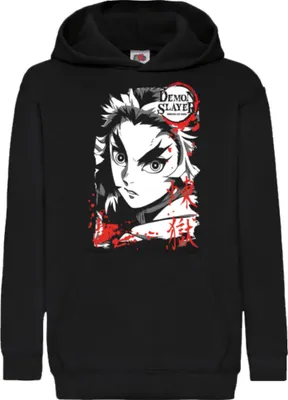Immagine prodotto di Felpe con cappuccio per bambini Demon Anime Slayer Kyoujuro Rengoku 005, 7-8 Jahr - 128 / Noir