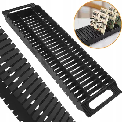 Image de Rosfix Support Antistatique pour Cartes PCB 47cm – Structure ESD 470x135x30mm | Base Stable et Solide | Pour Soudure, Test, Assemblage