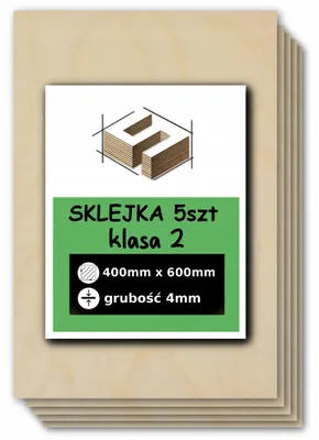 Immagine prodotto di 5x Compensato di betulla 400 × 600 × 4 mm, qualità 2/2 - laser, CNC, incisione, modellismo e fai da te