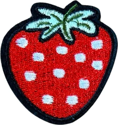 Produktbild von Erdbeer-Emblem-Aufnäher zum Aufbügeln