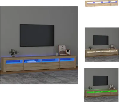 Immagine prodotto di vidaXL Mobile TV con luci LED rovere Sonoma 240x35x40 cm - Mobili TV