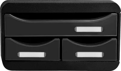 Produktbild von Exacompta 311714D SMALL-BOX mit 3 Schubladen, Glossy - Schwarz Glossy