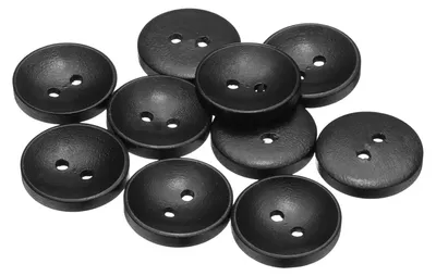 Holzknöpfe 23 mm, 2 Löcher, 10 Stück, Schwarz