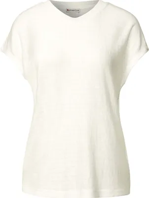 Produktbild von Street One Rundhalsshirt 'Shirt mit Streifenstruktur', A323151, off white, Gr. 36