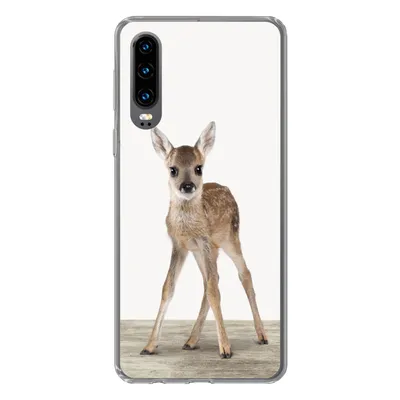 Produktbild von MuchoWow® Handyhülle Schutzhülle Hülle für Huawei P30 Hirsche - Baby-Hirsche - Tiere - Mädchen - Jungen - Kinder Silikon Softcase Handy Hülle - Kartenbesitzer