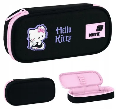 Obrázek produktu pro Rozkládací školní pouzdro pro dívky, černé, Hello Kitty Kite
