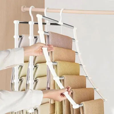 Produktbild von Famanu Hosenhalter Set mit 6 Ebenen aus rostfreiem Stahl - Platzsparend