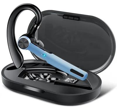 Produktbild von Bluetooth Headset Wireless Freisprech Telefon Bluetooth Headset Handy mit 60H Spielzeit ENC Dual Mic Geräuschunterdrückung Ohrhörer Earbuds Blau