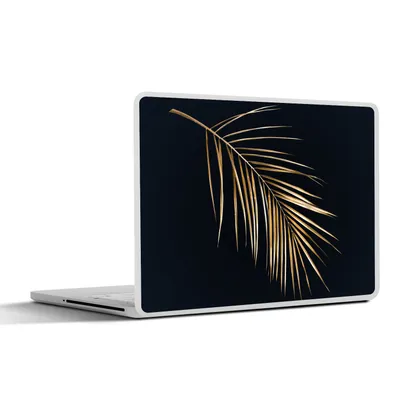Produktbild von MuchoWow® Laptop Aufkleber Sticker Cover Pflanzen - Gold - Schwarz - Blätter - Luxus 31x22.5 cm - Laptop-Deko