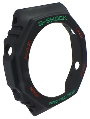 Produktbild von Casio G-Shock Bezel Lünette Resin schwarz GA-2100TH Schrift > grün/rot