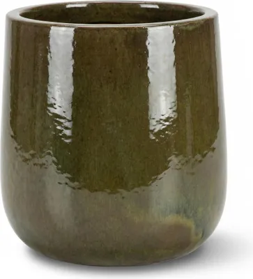 Zdjęcie produktu dla Doniczka ceramiczna Provencelia DIANE Tropikalna zieleń, Ø23 cm x H23 cm, mrozoodporna