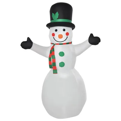 Produktbild von Aufblasbare Weihnachtsdeko Schneemann mit bunte LED´s inkl. Gebläse Selbstaufblasend Weihnachtsbeleuchtung 1m