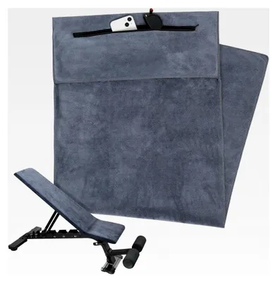 Produktbild von Mikrofaserhandtuch mit Reißverschlusstasche, 120x50cm, saugfähig, rutschfest, schnelltrocknend für Fitness, Sport, Yoga, Outdoor
