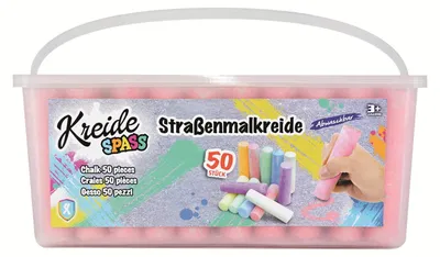 Produktbild von KREIDESPASS Straßenmalkreide im XXL Eimer, 50 Stück