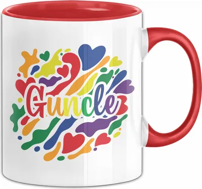 Produktbild von LGBTQ Tasse Geschenk Lesben Schuwle Geschenkidee Gay Pride Gay Uncle Onkel Kaffee-Becher (Rot)
