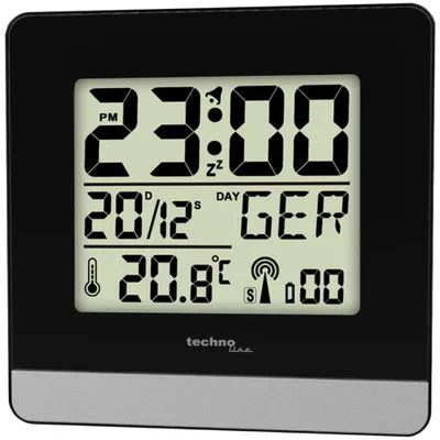 Produktbild von Technoline WT260, Digitaler Wecker, Schwarz, Silber, 12/24 h, F, °C, LCD, Akku