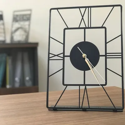 Zdjęcie produktu dla Opviq, Asalet Pod, zegar stołowy, czarny, metal, 20 x 30 cm
