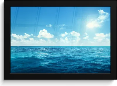 Produktbild von MuchoWow® MuchoWow® Gerahmtes Poster Meer - Himmel - Sonne 30x20 cm - Poster mit zchwarzem Bilderrahmen - Kunstdruck - Bild-Poster