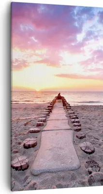 Produktbild von Bild auf Leinwand - Leinwandbild - Einteilig - Boot Strand Himmel - 55x100cm - Wand Bild - Wanddeko - Wandbilder - Leinwanddruck - Bilder - Wanddekoration - Leinwand bilder - Wandbild - PA55x100-5064