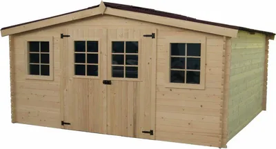 Image de Abri de jardin 12.65m² bois naturel - Habrita - BA4030.02N -