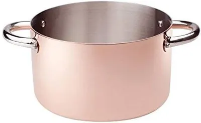 Productafbeelding van Braadslede Koper - Stoofpan Koekenpan - Langzaam Garen - Met Twee Handgrepen - 24 cm - Koperkleurig