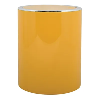 Image de MSV Salle de bains Série "ASPEN" Poubelle de toilette design Poubelle à pédale Poubelle à couvercle basculant 6 litres (ØxH) : env. 18,5 x 26 cm jaune pastel
