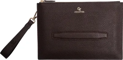Produktbild von GT Collection | Handgefertigter Echtes Leder Clutch Herren Handtasche mit goldenen Details | geliefert in Geschenkbox