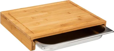 Immagine prodotto di 5five Simply Smart Schneidebrett mit Edelstahl-Schublade, Küchenbrett, Bambus, 35 x 28 cm, 151418