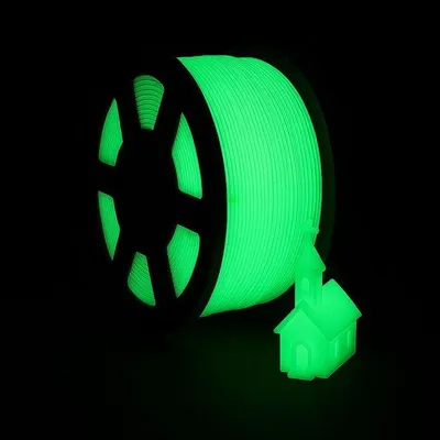 Produktbild von 3D-Drucker Filament PET-G Nachtleuchtgrün – Glow in the Dark – 1 kg Spule in 1,75 mm für leuchtende