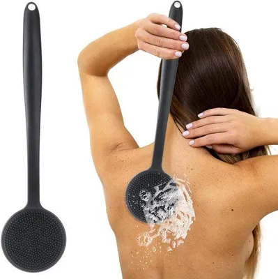 Immagine prodotto di Pettine esfoliante da doccia con manico lungo - silicone
