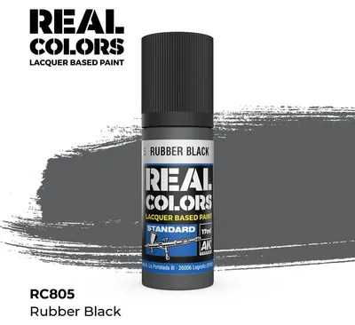 Image de AK Interactive S.L. AK-RC805 REAL COLORS : Noir caoutchouc 17 ml