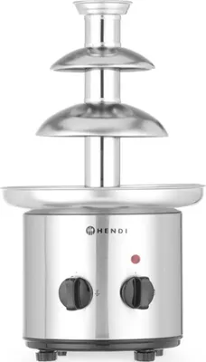 A stainless steel chocolate fountain.