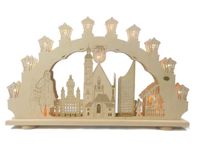 Produktbild von 3D-Schwibbogen Leipzig (66x40cm) von Saico Seiffen