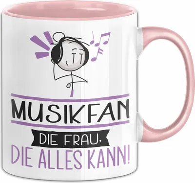 Produktbild von Musikfan Geschenk Tasse Becher Die Frau Die Allen Kann Geschenkidee für eine Musikfan Lustig (Rosa)