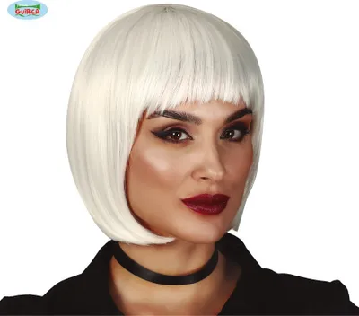 Produktbild von Twenties Bob Perücke Blond Braun Karneval Look Mehrfarbig Stilvolle Peppige Frisur Damen Accessoire Elegante 20er Jahre Mode Fasching Party Thema, Farbe: Weiß