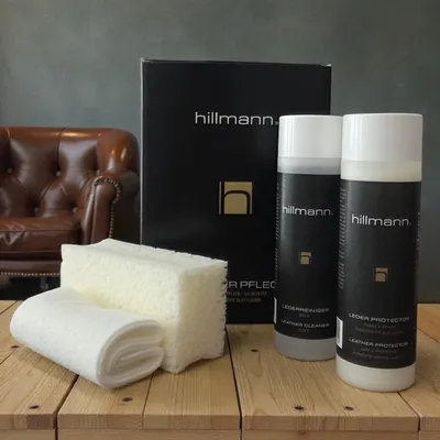 Produktbild von Premium Echtleder-Pflegeset – Mildreiniger + Schutzspray + Tuch & Schwamm