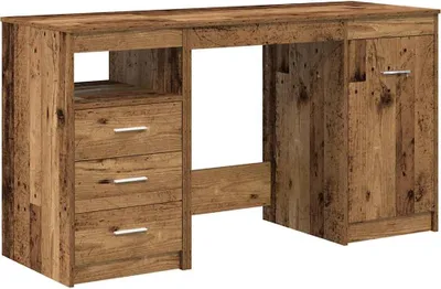 Produktbild von vidaXL Schreibtisch mit Unterschrank Altholz Holzwerkstoff
